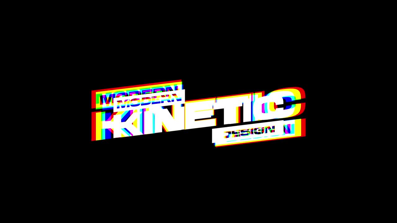 Tipografia cinetica audace con transizioni glitch.