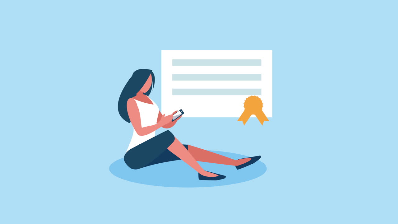 education online with female student using smartphone