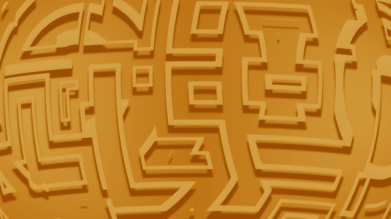 animación de formas geométricas naranjas que forman un patrón de bucle continuo cambiante