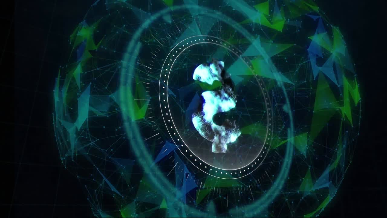 animación del símbolo del dólar sobre las formas