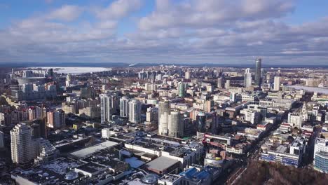 cityscape aerial view in winter