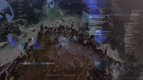 animación del procesamiento de datos financieros en el mar