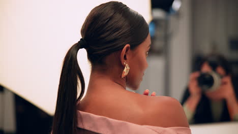 portrait of a woman during a photoshoot