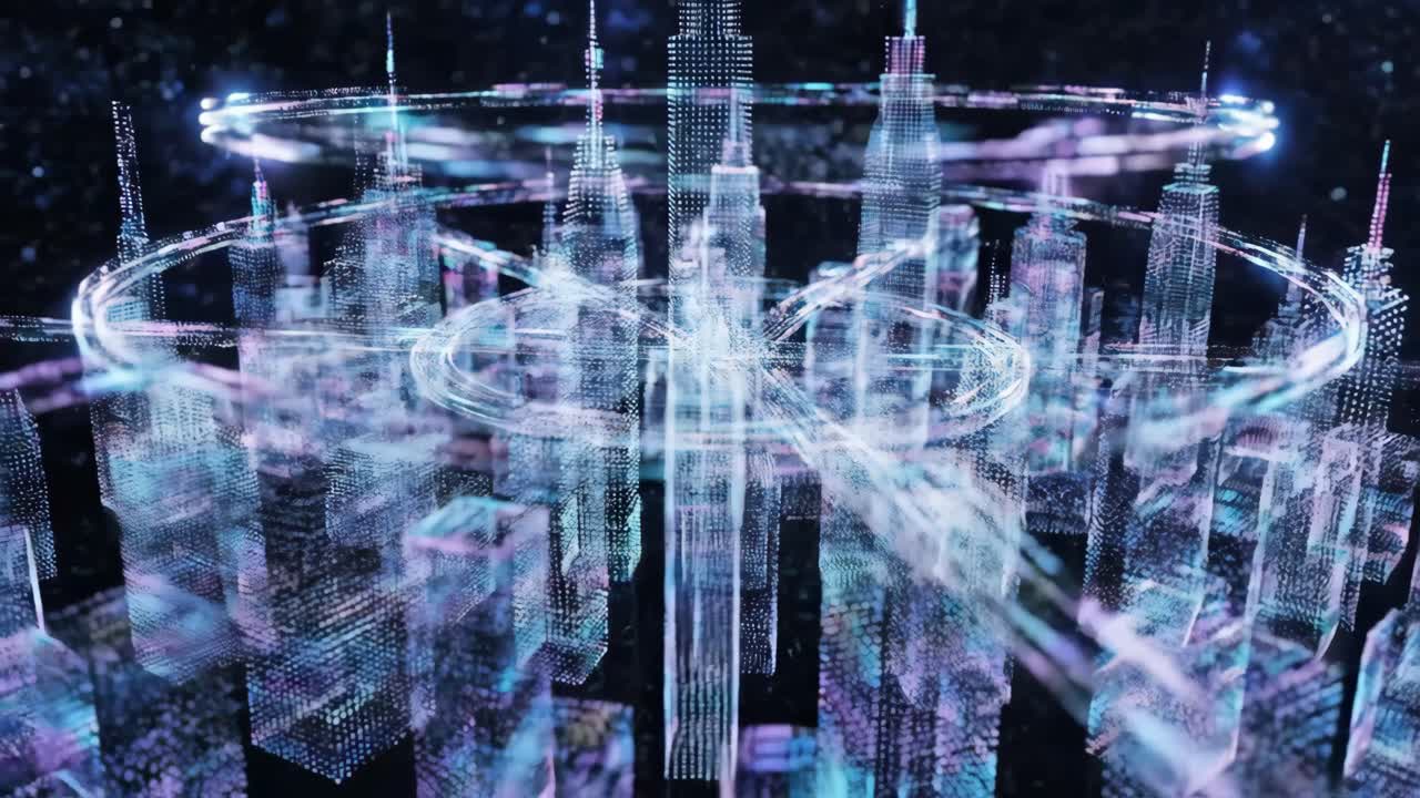 미래의 디지털 도시 풍경