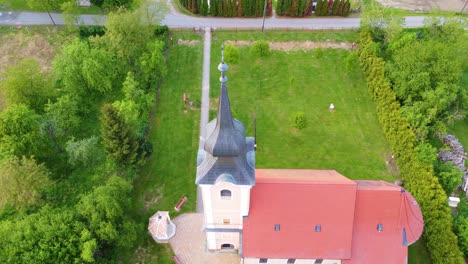 Holy-Spirit-Church--in-Körmend,-Hungary-aerial-view