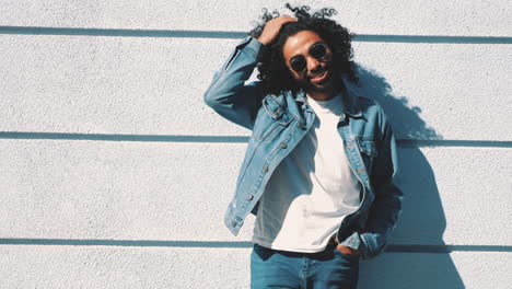 stylish man in denim jacket