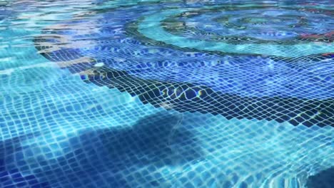 the water surface rippled on the swimming pool