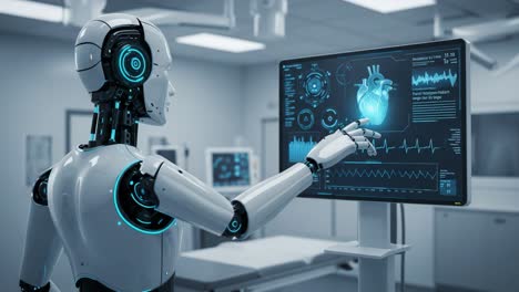 advanced robotic technology analyzes cardiac data in a medical environment: a futuristic fusion of healthcare and artificial intelligence