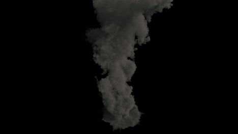 nuclear explosion with lots of black smoke. a huge explosion with thick smoke. explosion with smoke on isolated background with alpha channel, bomb explosion.