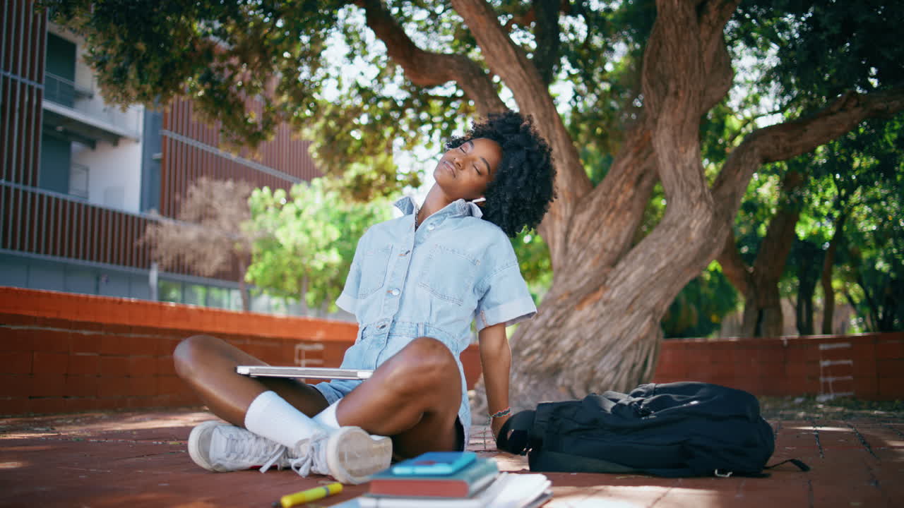 Student Relaxing on Campus
