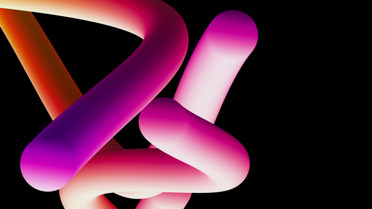 Abstract Colorful Flowing Shapes Animation on Black Background