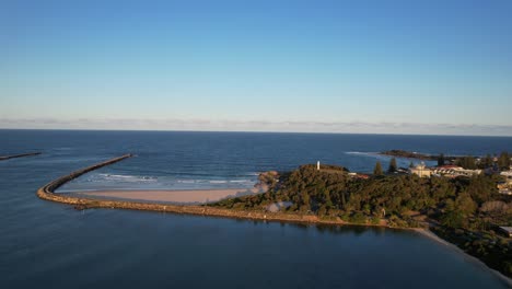 turners beach between south break wall and lighthouse in yamba, new south wales, australia