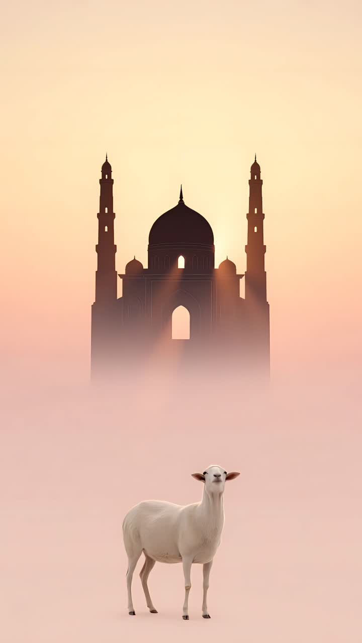 Mesquita Eid al-Adha Fundo Islâmico 4K.