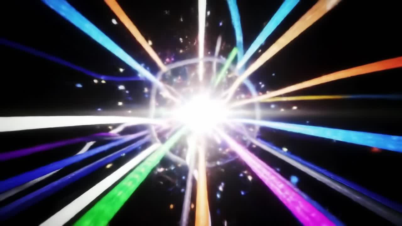 A Vivid Display of Light and Color Radiating from a Central Point, Creating an Explosive Visual Experience of Energy and Motion in Abstract Art