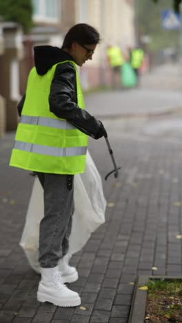 street cleaning in urban area