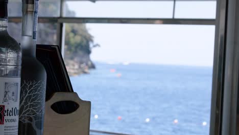 vodka bottle with sea view in sorrento