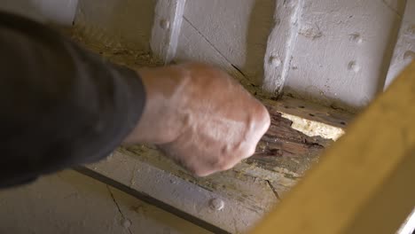 finishing restored wooden boat inserting inlay spline