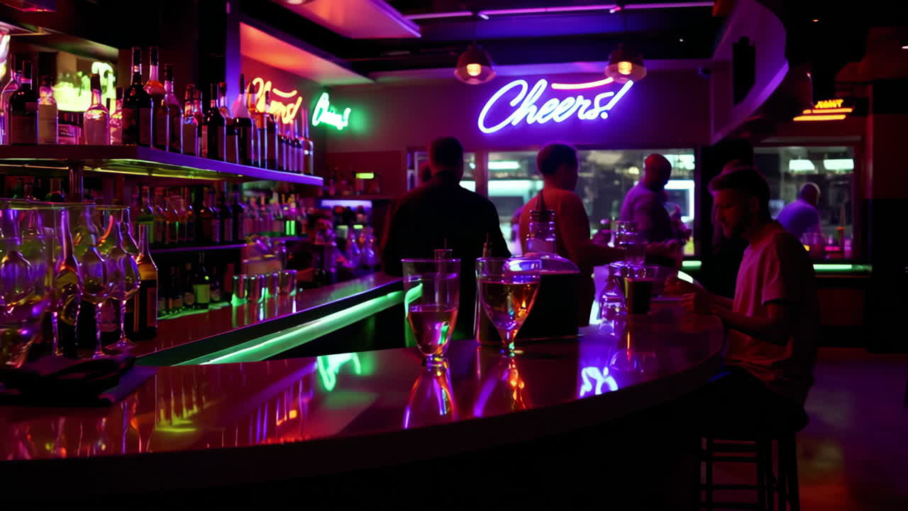 Vibrant Nightclub Bar Scene