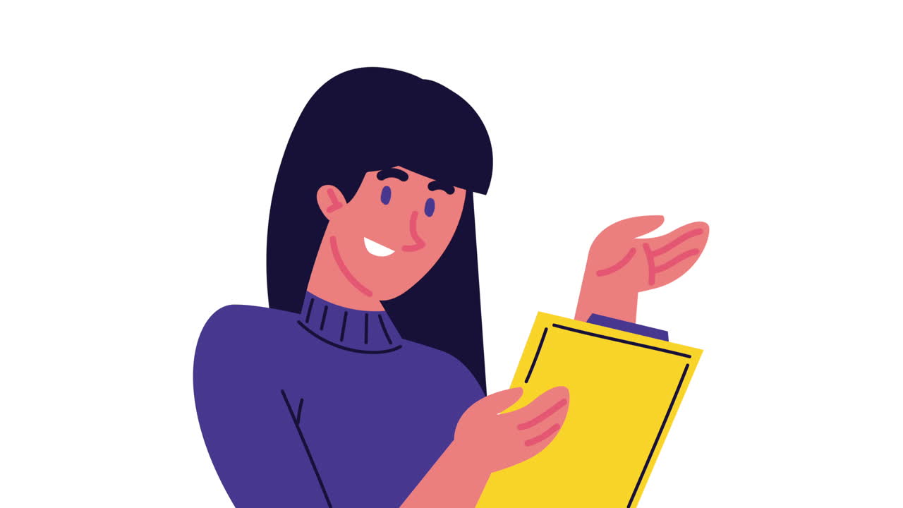 Woman presenting document