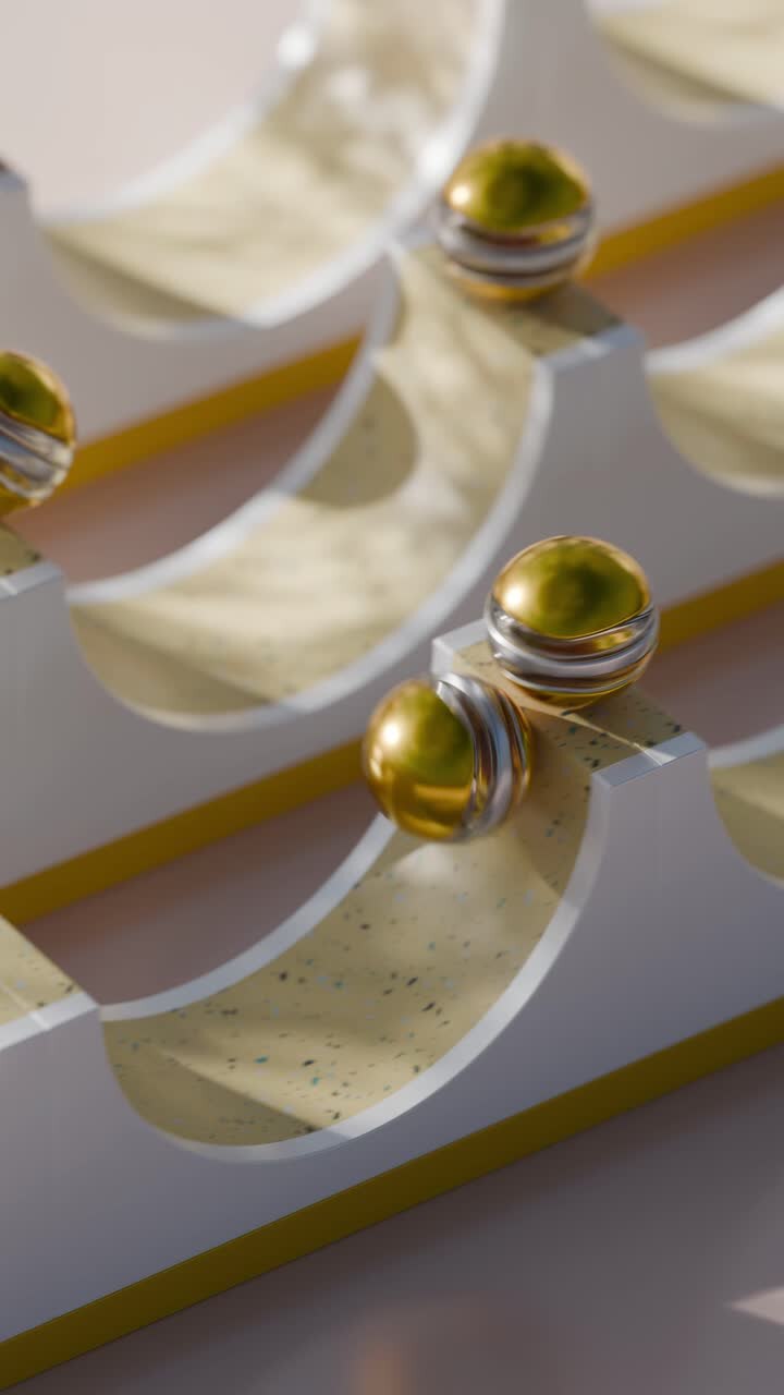 Abstract Geometric Design with Golden Balls