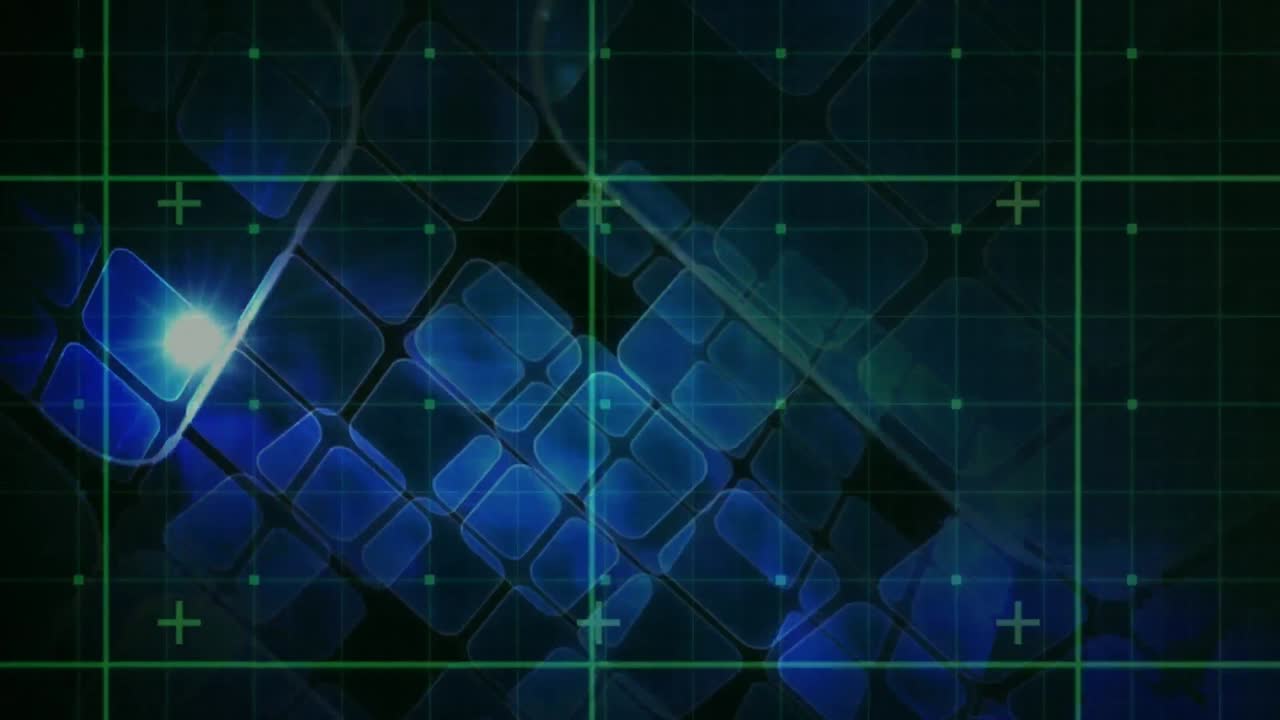 화면과 그리드 배경 위의 마커의 애니메이션