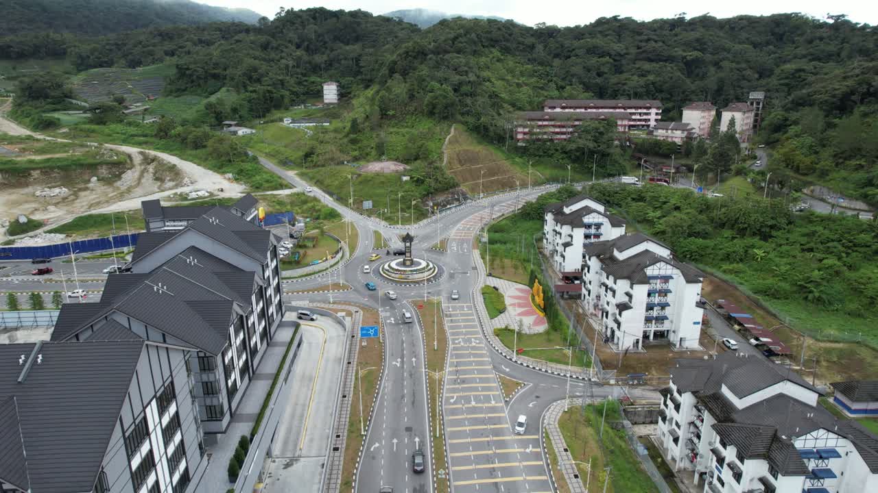 vista general del paisaje del distrito de brinchang dentro del área de cameron highlands de malasia