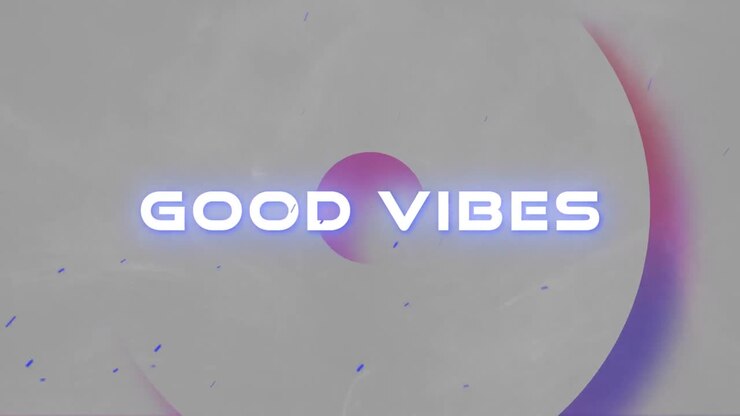 Animation of vibes text on white background