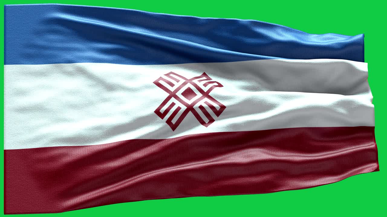 4k Highly Detailed Flag Of Mari El - Mari El Flag High Detail - National flag Mari El wave Pattern loopable Elements