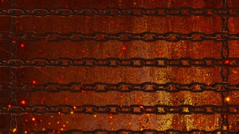 rusty chain with spark ember particle background loop animation