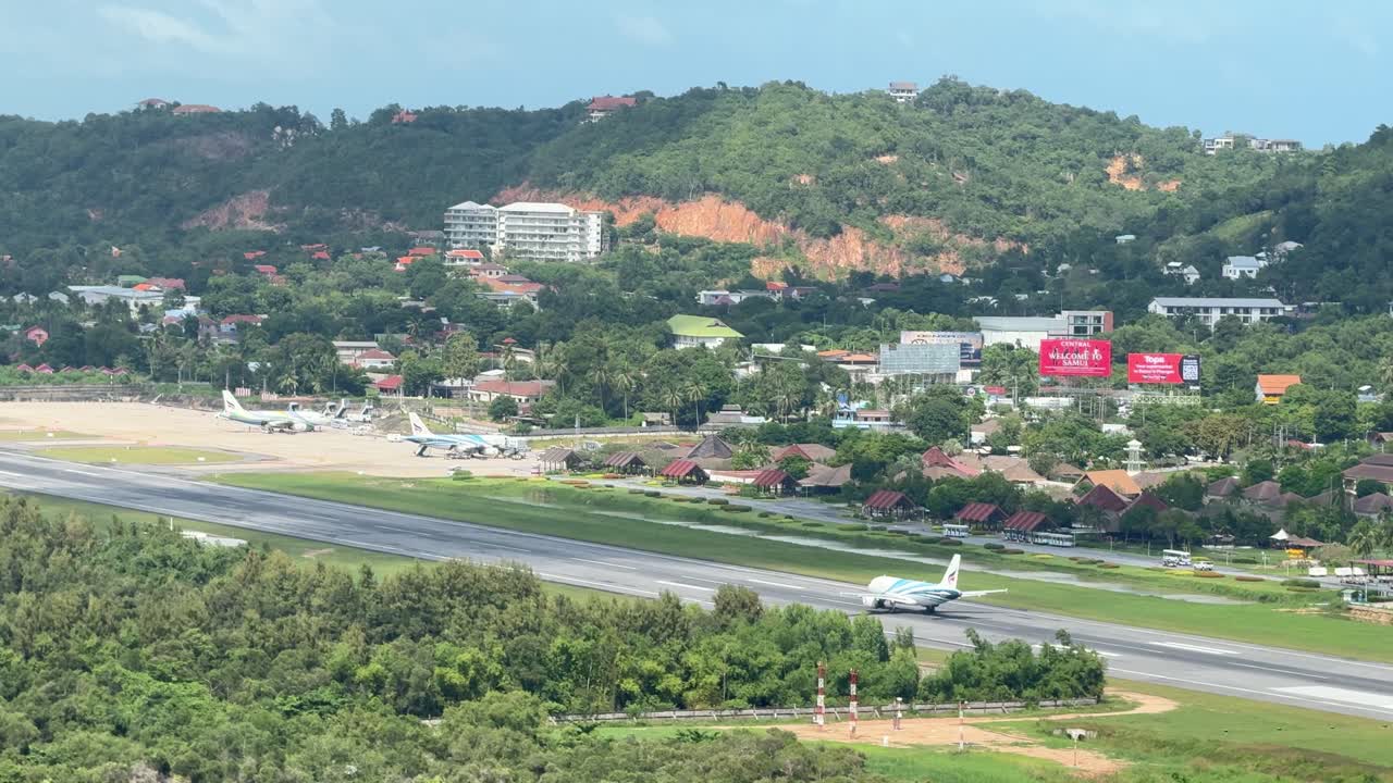 Koh Samui airport runway tarmac viewpoint Thailand aviation tourist destination