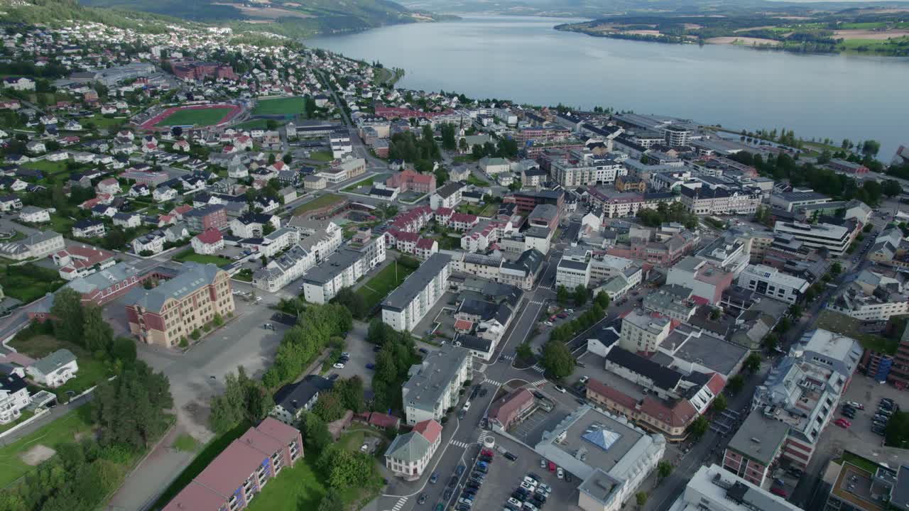 Drone footage of Gj&oslash;vik Innlandet