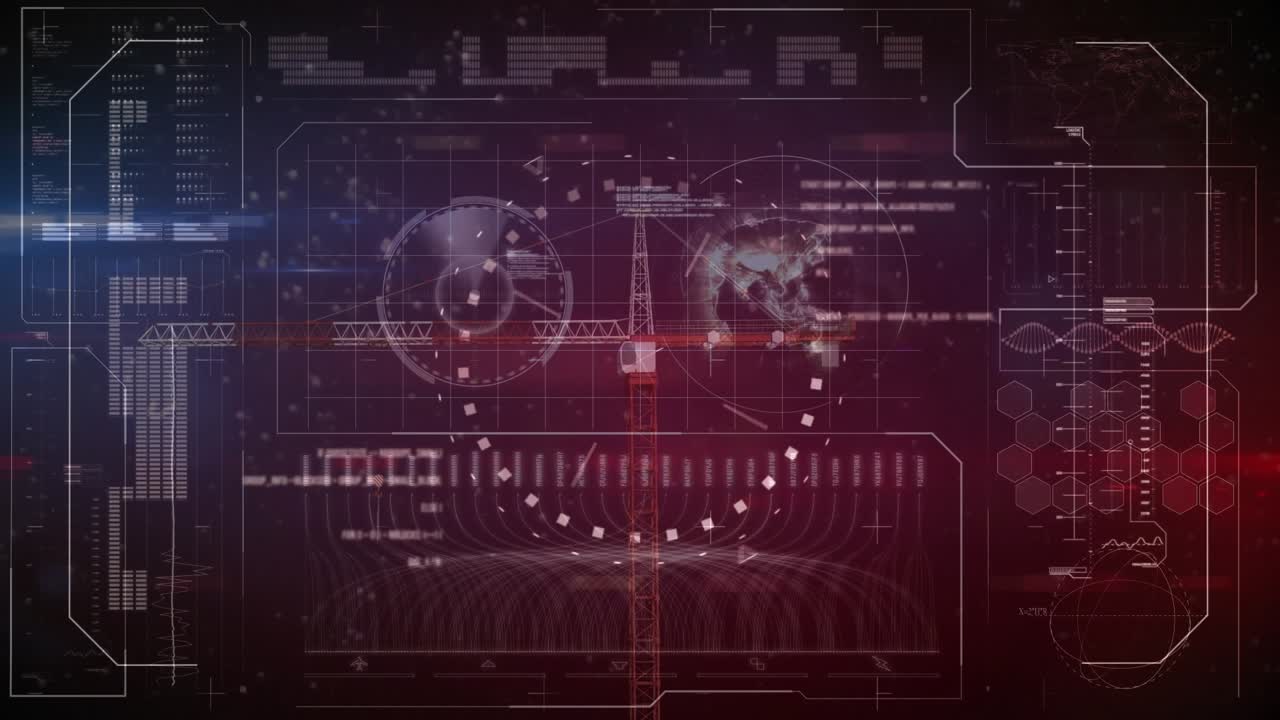 Animering av statistik med finansiell databehandling över blå bakgrund