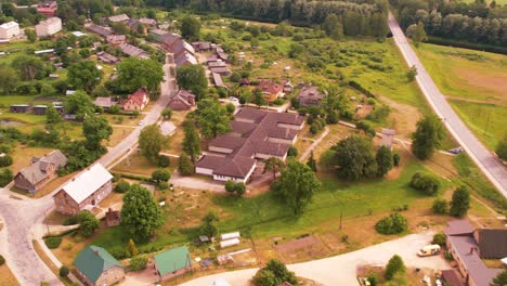 the small town of staicele next to the river salaca