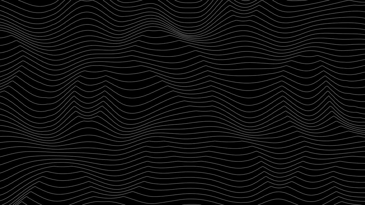 Trendy ultra thin striped loop animation with wave distortion lines. Abstract noise landscape. Procedural ripple background. 4k UHD.