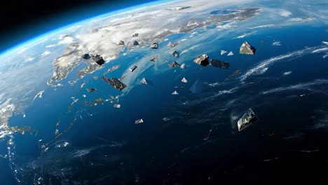 earth from space with many satellites