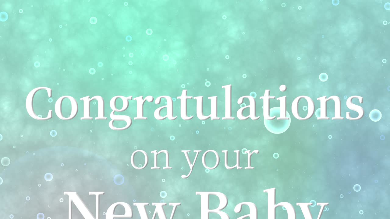 새로운 아기에게 축하합니다 문자 메시지 애니메이션 모션 그래픽