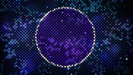 blue light points glow pattern. abstract background with space for text in the center of the circle. loop animation.