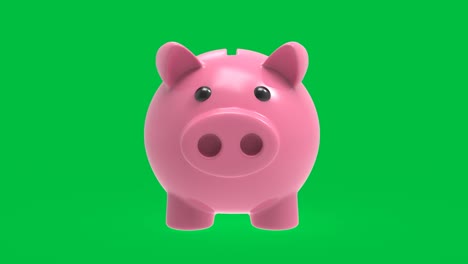 la caja de ahorros en la pantalla verde