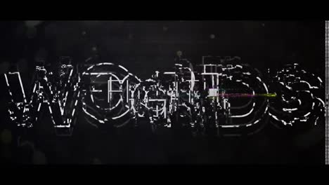 animation of fight text and interference on black background