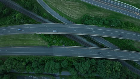 luftaufnahme der autobahnverbindung