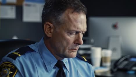 police officer in office