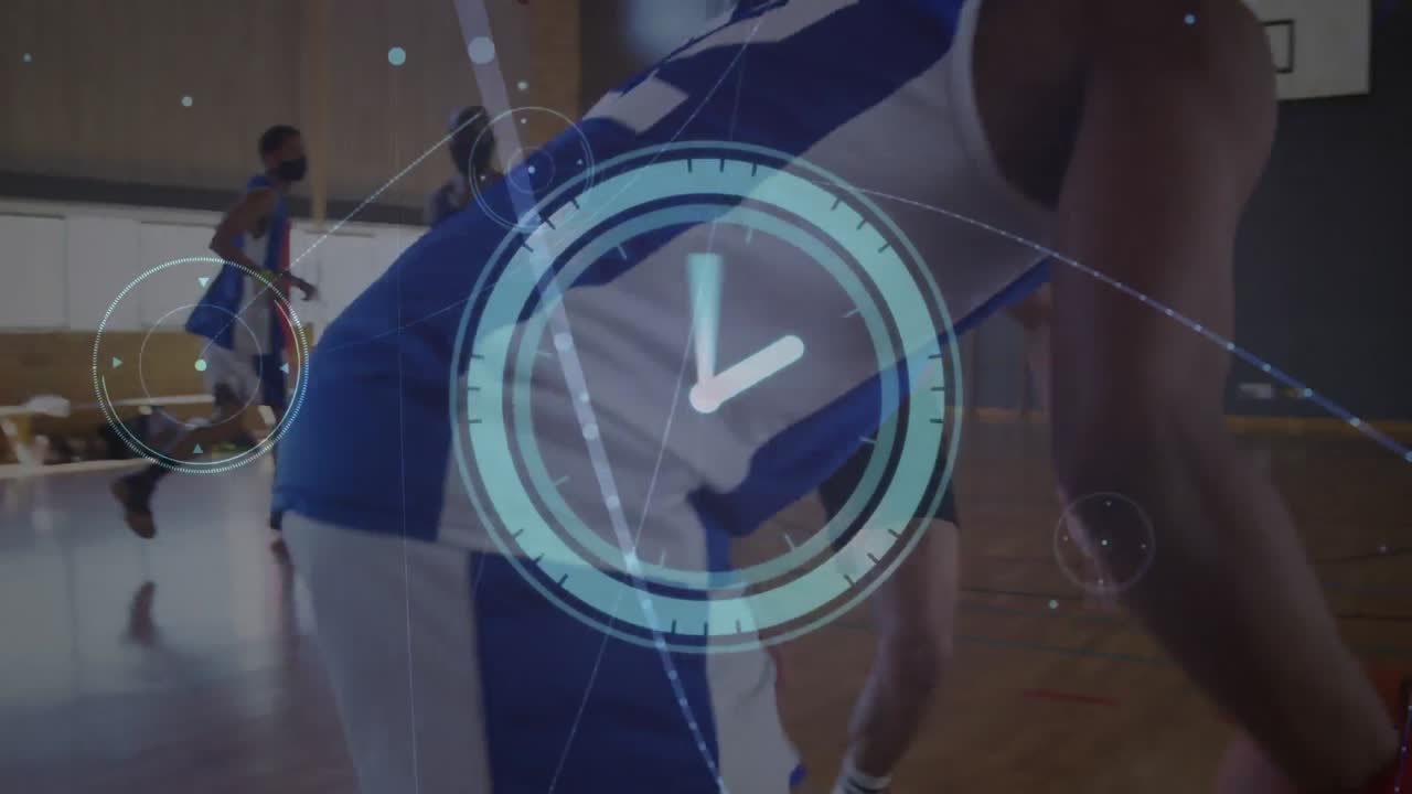 Animation of network of connections over diverse group of male basketball players