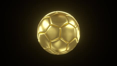 rotation of a golden soccer ball