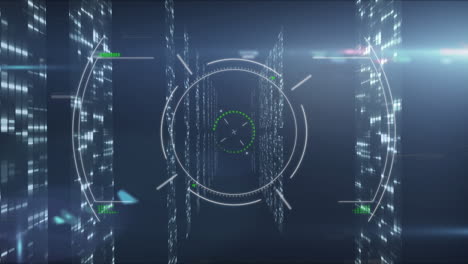 animation of scope scanning data processing over computer servers in background