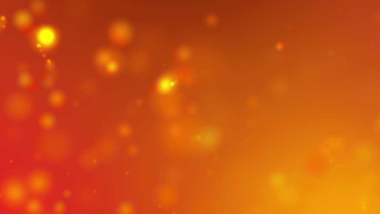 4k Orange Light Beams, Bokeh Floating on Colorful Orange Gradient Background in Motion. Looped 3d Animation of Dynamic Particles Turning in the Air with Bokeh Video