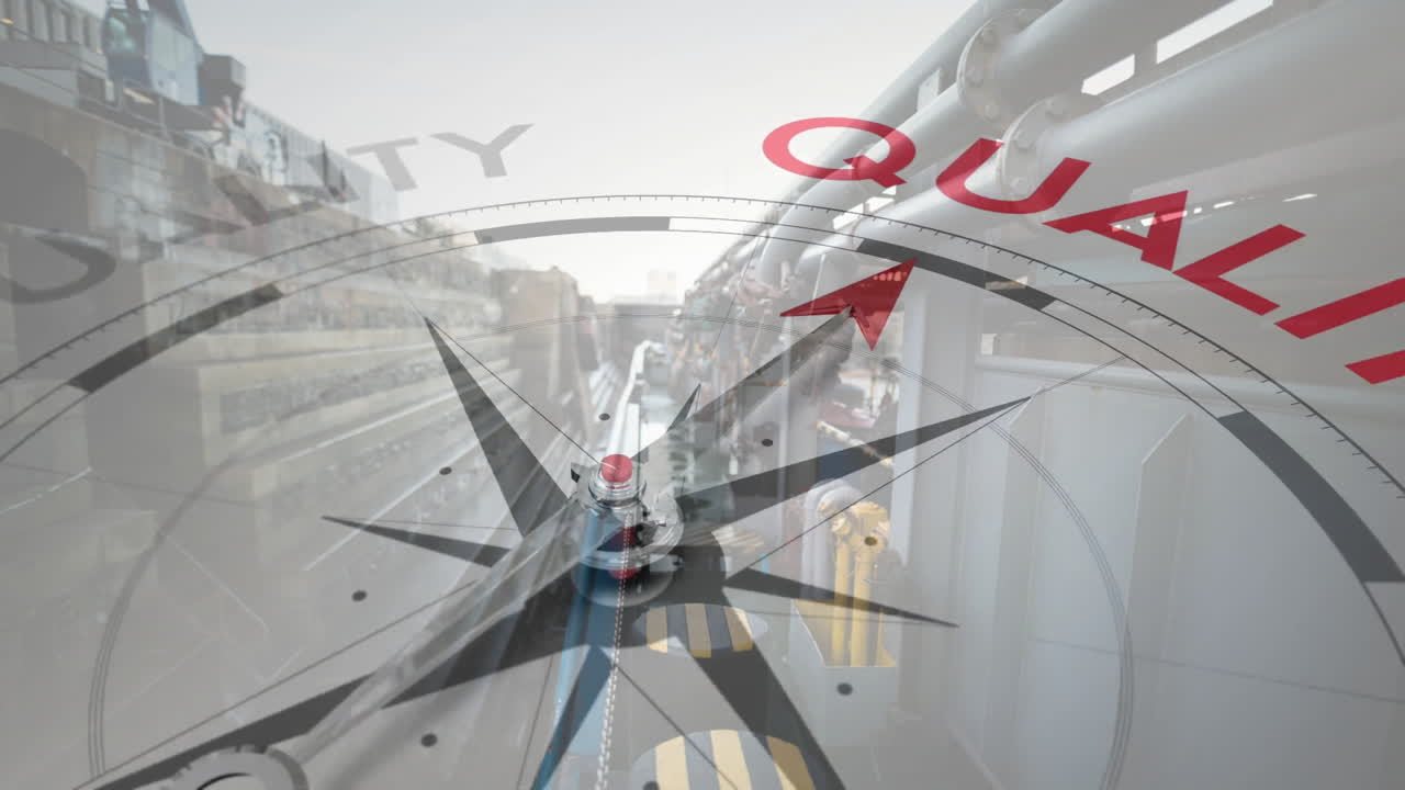 animación de la brújula con calidad tex sobre el astillero