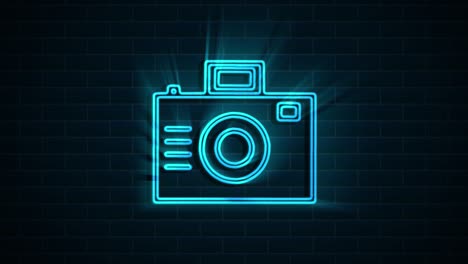 social media neon icon design isolated on dark background. outline web icon. motion graphics.