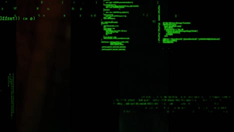 animazione di elaborazione dei dati e forme su sfondo nero