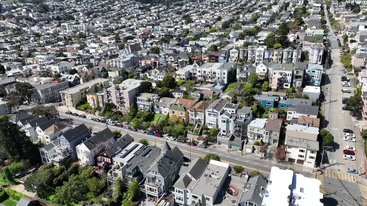 サンフランシスコ、ノエバレー地区の空撮。