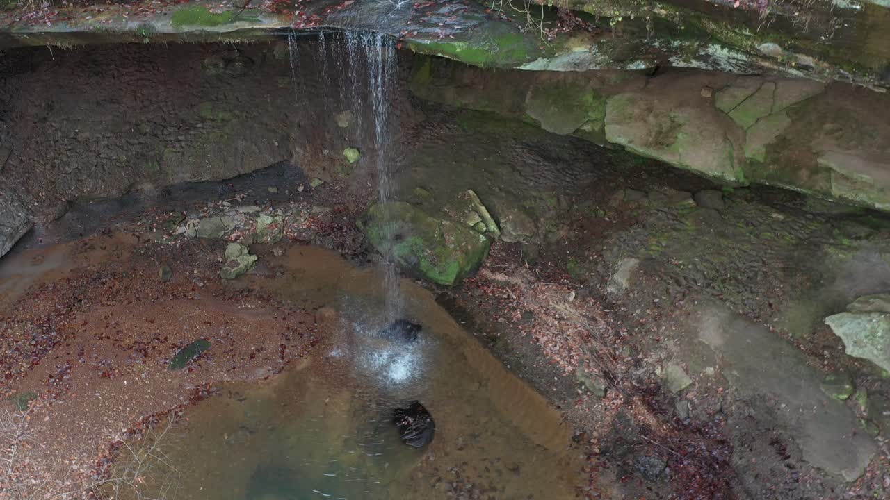 Aerial 4K of Waterfall looking down